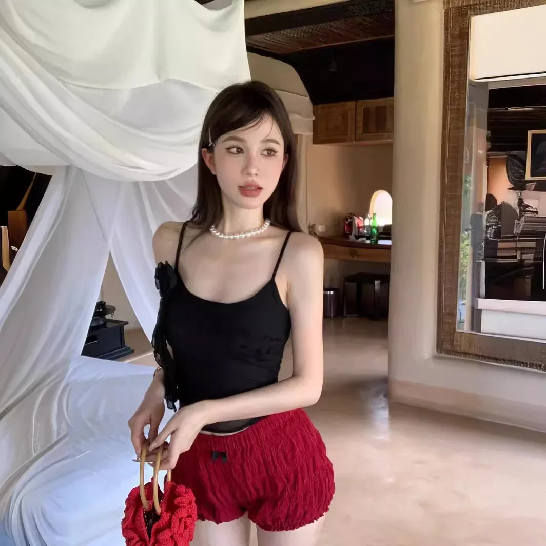 Женский двухслойный кружевной топ с цветочной сеткой небольшой жилет внутренний