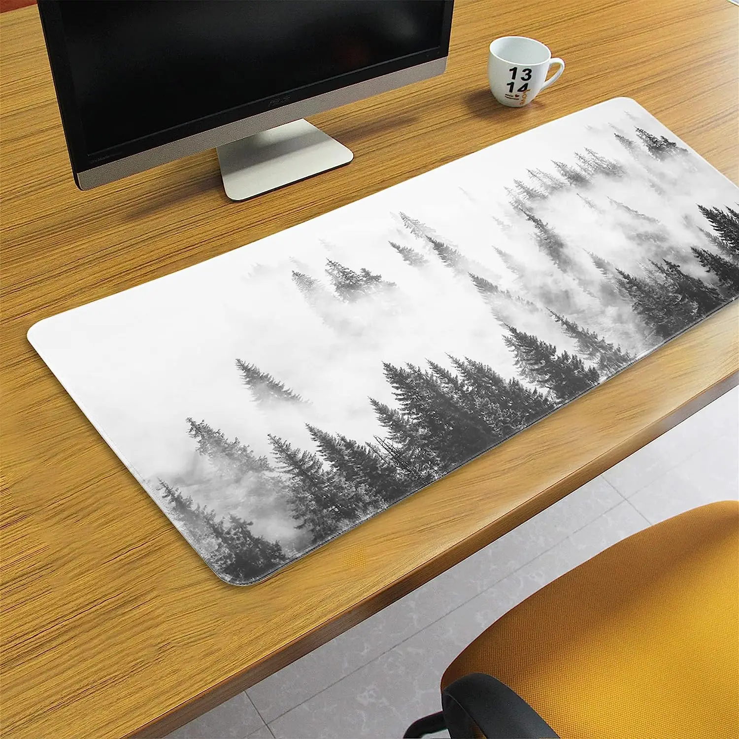 

Extra Large Extended Gaming Desk Mat Non-Slip Rubber Pads Stitched Edges Mouse Pad 35.4 x 15.7 inch for Laptop Computer Home