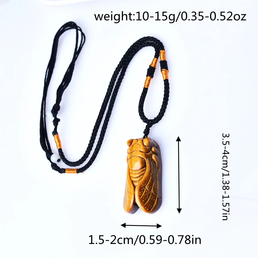 100% натуральный тигровый глаз камень Цикада подвеска ручная гравировка форма