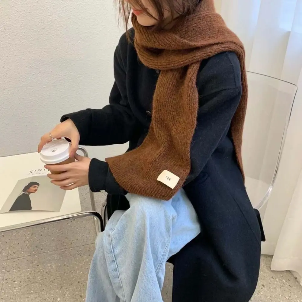 Ретро плюшевая мохеровая длинная шаль вязаные зимние шарфы шерстяные в