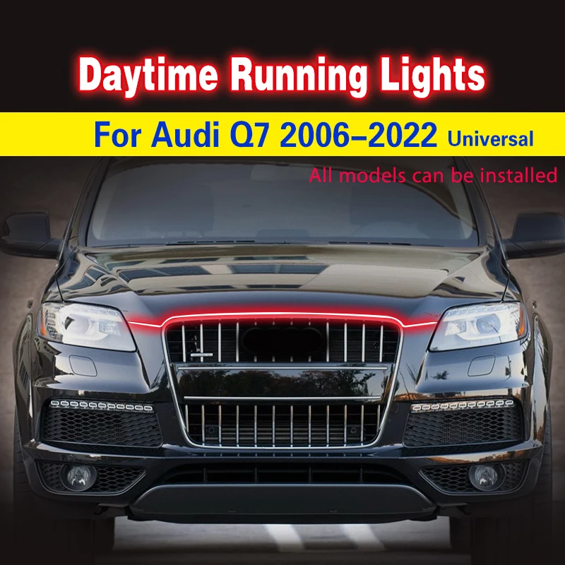 

1 шт. для Audi Q7 2006-2022 Универсальный Авто 12В светодиодный DRL водонепроницаемые гибкие дневные ходовые огни Дневные противотуманные фары