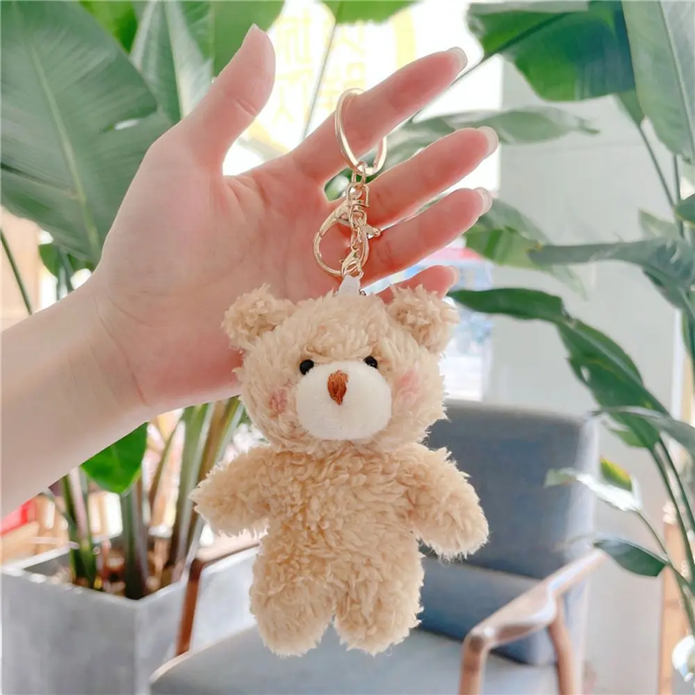 11CM Cute Cartoon Approx Teddy Bear Dog Plush Stuffed Doll KeyChain Car Key Holder Bag Pendant Toys for Kids Xmas Gift |