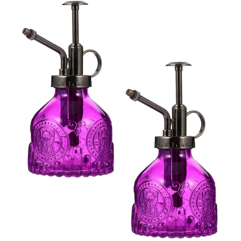 

2 Pieces Of Glass Spray Bottle Retro Style Sprinkler Indoor Plant Spray Bottle For Garden Plant Cleaning (Purple)