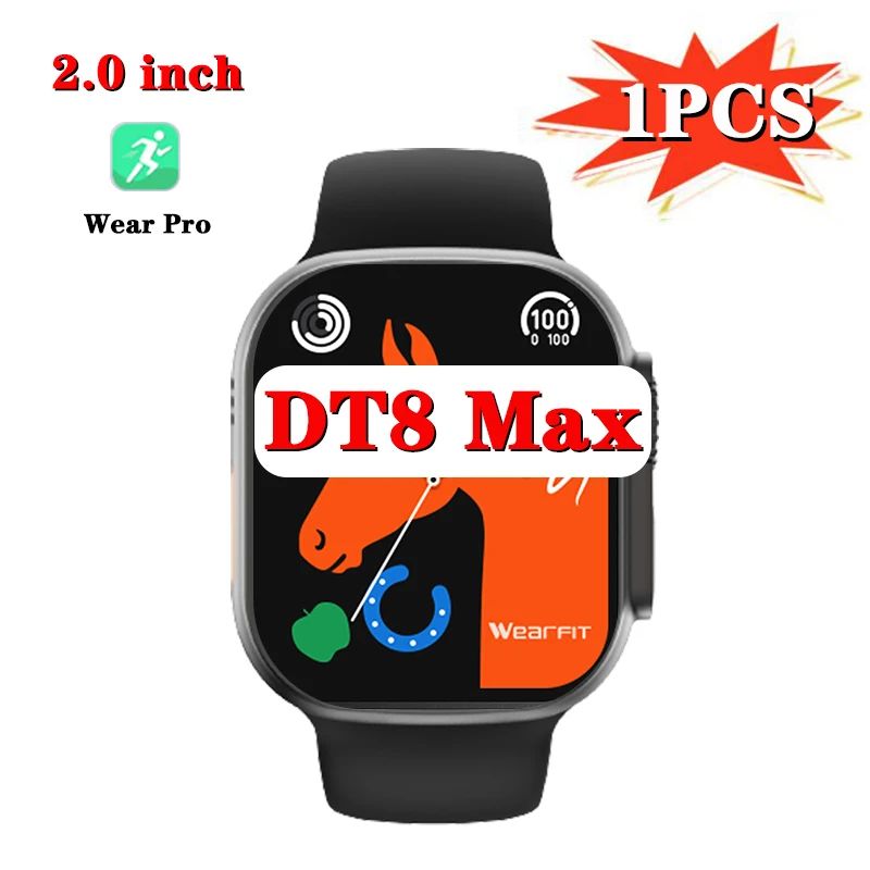 

DT8 Max Smart Watch Wholesale VIP 2/3/4/5/6PCS Sreies 8 Wireless charging NFC Women Men BIG 2.0 Inch DT NO.18 Max Smart Watch