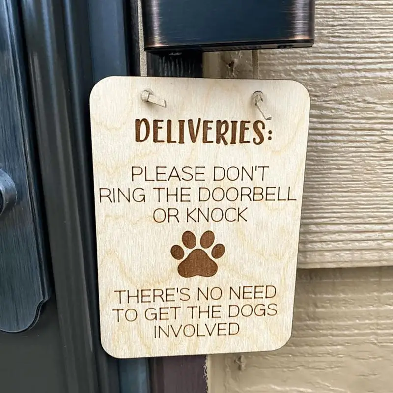 

Driver Door Bell Cover Wooden Sign Wooden Hanging Plaque Pendant Tag Wooden Animal Pet Kittens Decor Front Door Decoration Tools