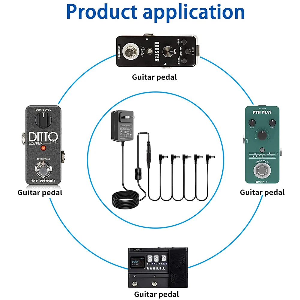 Адаптер питания 9 В Для BOSS,Behringer,DigiTech,Jim Dunlop,Nobels,Xotic, педали с эффектами масштабирования, клавиатура Casio, Marshall,Donner, 2 шт. (art.: 3920bf5baa39b) - 3920bf5baa39b