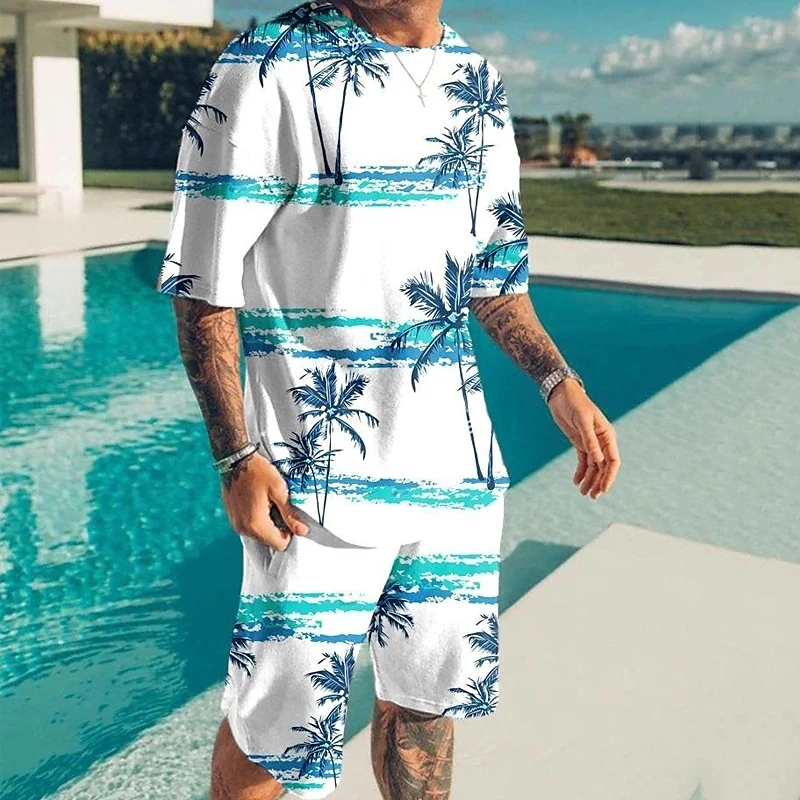 Clothes for Men 3D Printed T-shirt Suits Plus Size Fashion Funny Graphic Round Neck Ropa Fashion Designer Short Sleeve 2 Pieces