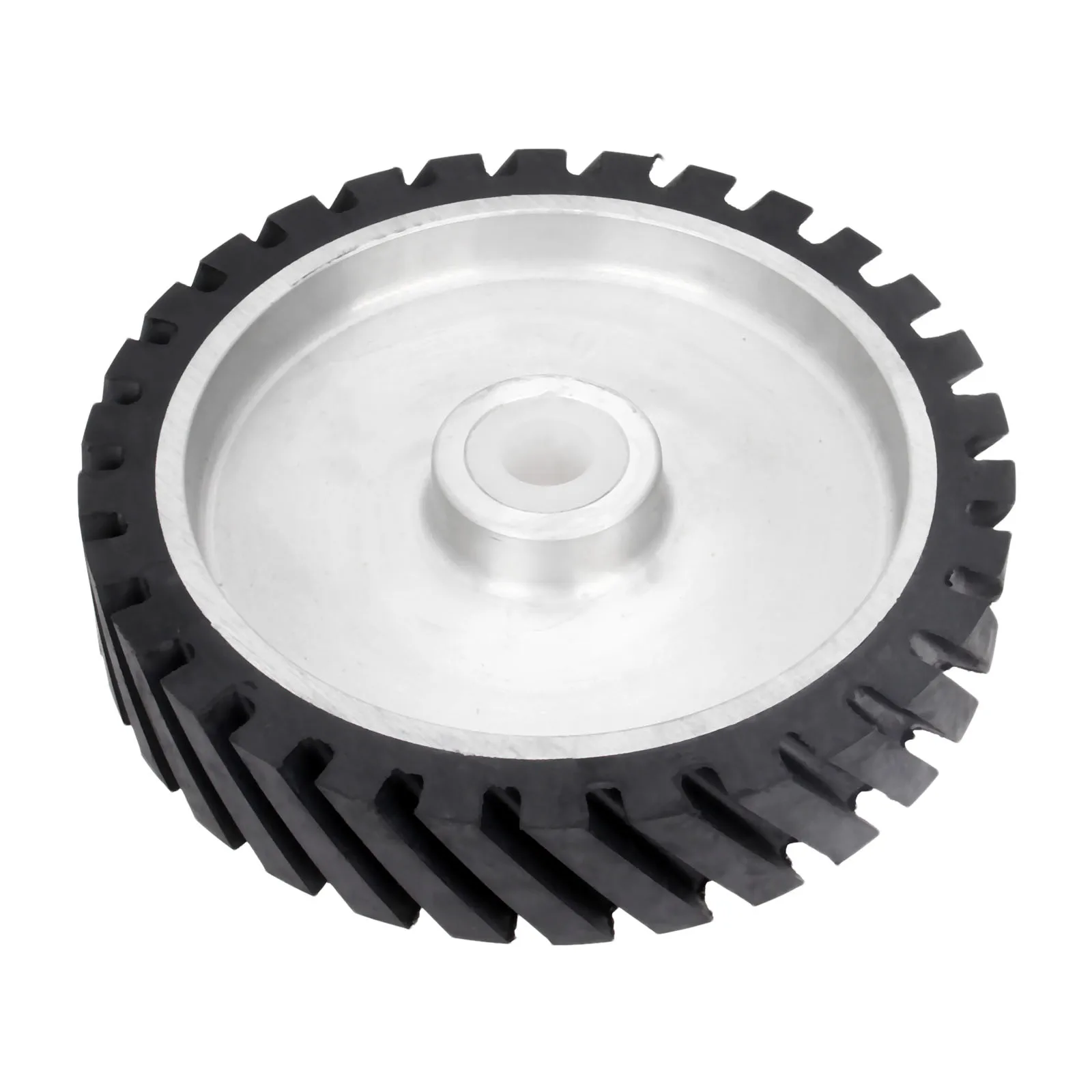 

DRELD 250*50mm Serrated Belt Grinder Rubber Contact Wheel 47mm Dia for Abrasive Sanding Belt Polishing Grinding Sanding Wheel