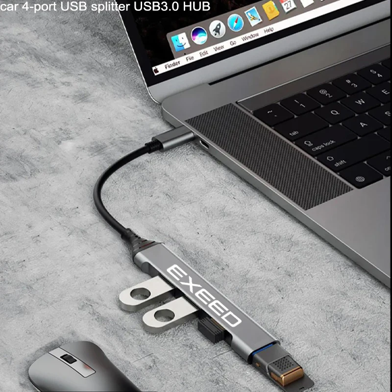 Фото Автомобильная док-станция типа usb3.0, многопортовая док-станция One Drag Four, разветвитель из алюминиевого сплава для ноутбука Chery Exeed LX RX VX TX TXL 2022 2023 2024 Auto №3