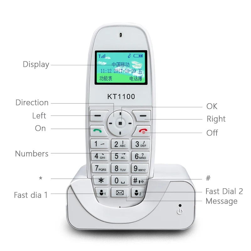 gsm 9001800mhz cordless phone landline telephone with sim call id fixed wireless telephone for home office free global shipping
