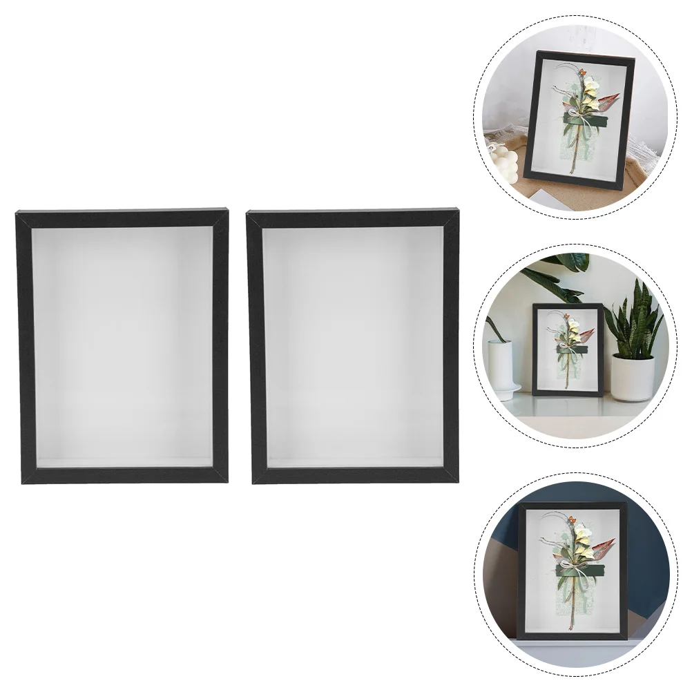 

Specimen Display Frame Shadow Box: 2Pcs DIY Insect Specimen Frame Desktop Photo Frame Dried Flower Floating Frame for Home Shop