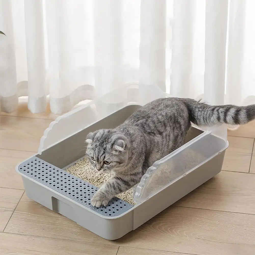 

Cats Litter Box Pet Toilet Basin Semi-Closed Dog Clean Toilet Sandbox Cat Dog Tray Kitten Litter Scooper Anti Splash Litter box