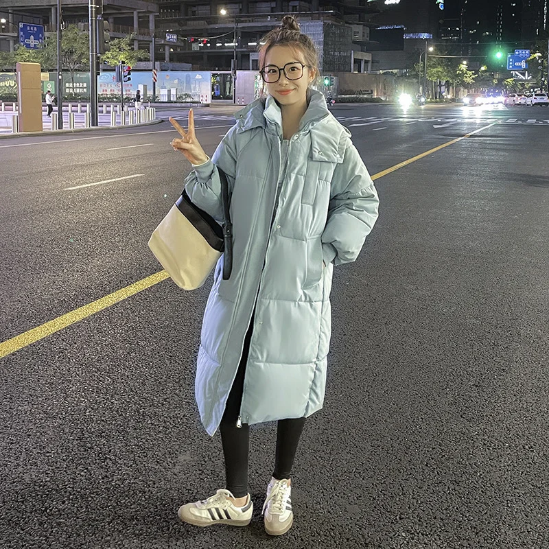 trench coats winter for women new in white long Cotton padded women's coat loose student Korean 	abrigos mujer invierno