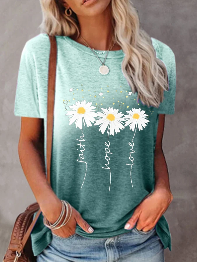 

Women's Fashion Printing Casual O-Neck Short-Sleeve T-Shirt