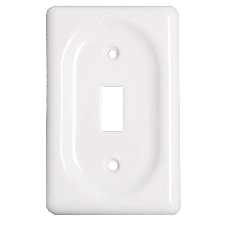 

Ceramic Switch Plate Switch Plate Cover Wall Plate Cover White - Toggle