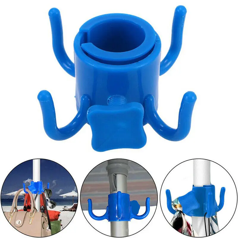

Beach Umbrella Hanging Hook 4-Prongs Beach Umbrella Hanging Hook Adjustable Plastic Umbrella Hook for Hats Beach Camping Travel