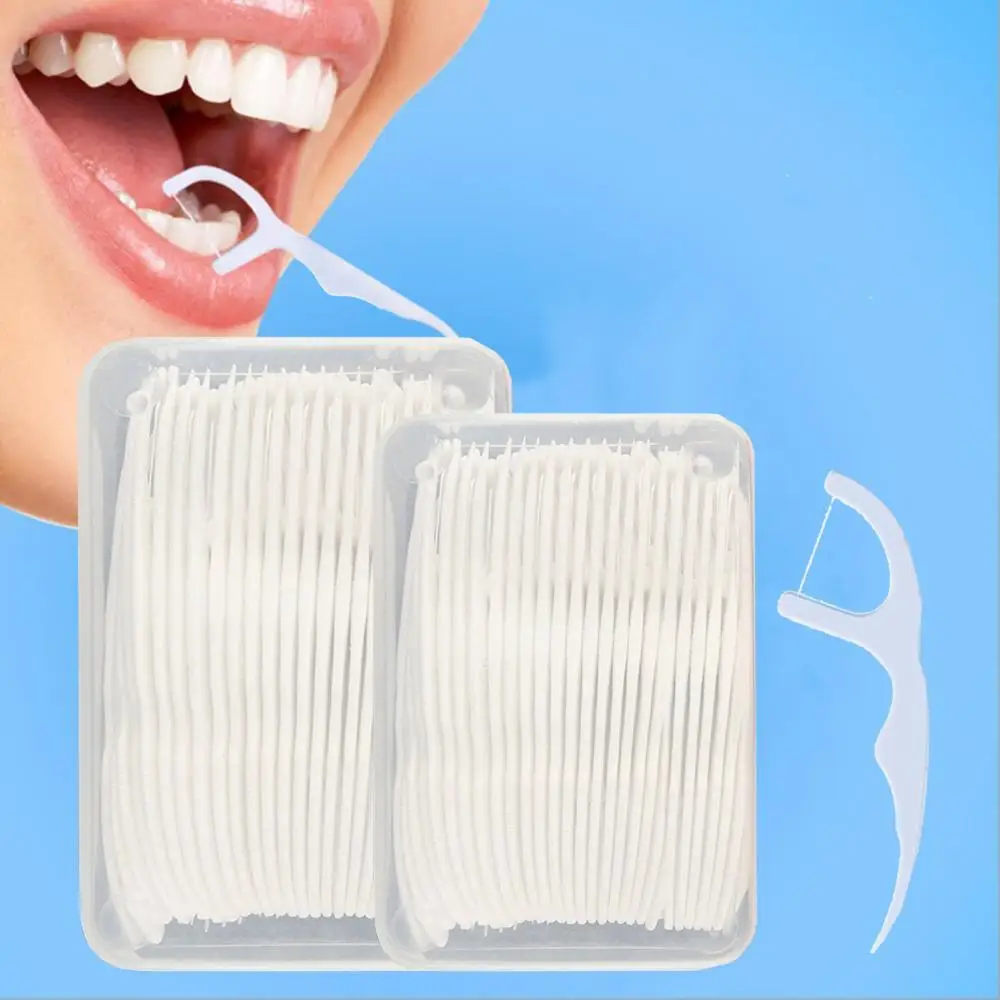 

50Pcs Disposable Dental Flosser Interdental Brush Teeth Stick Toothpicks Floss Pick Oral Gum Teeth Cleaning Care