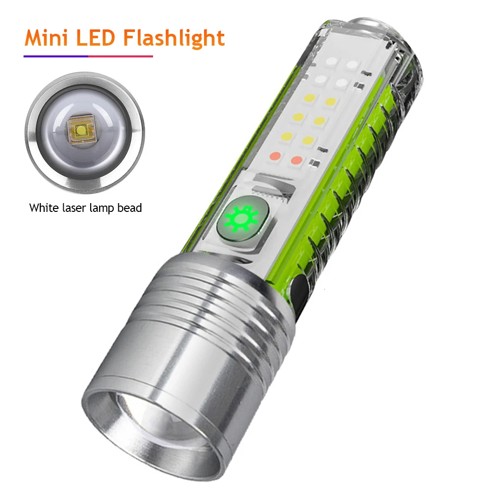 

Сильный светодиодный фонасветильник, мини-фонасветильник с зарядкой от USB, Магнитный УФ-светильник, многофункциональный портативный фонас...