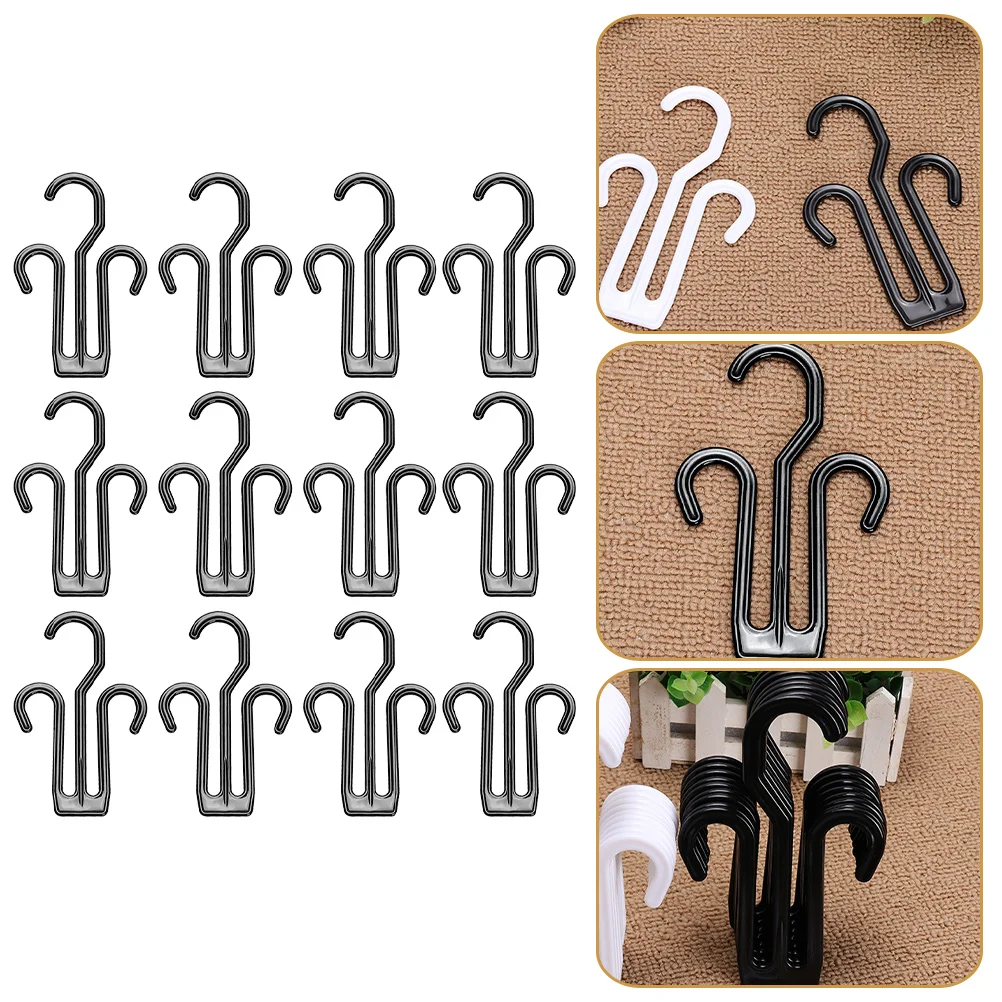 

12 Pcs Hangers Plastic Shoe Rack Organizer Dedicated Hanging Hook Slippers Sandals Drying