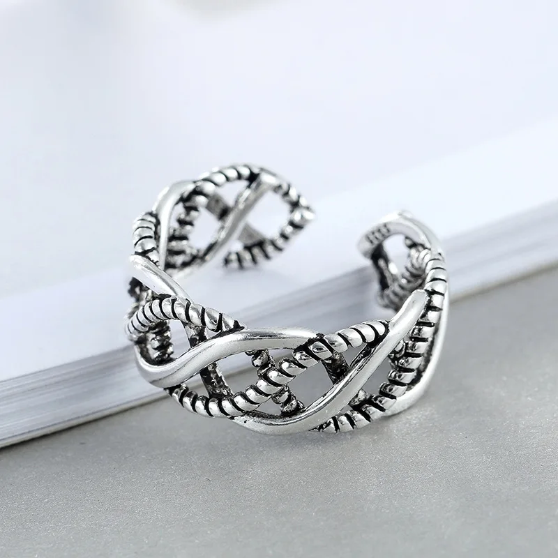 

New 925 Sterling Silver Irregular Adjustable Rings For Women Wedding Luxury Quality Jewelry Wholesale Items With Free Shipping