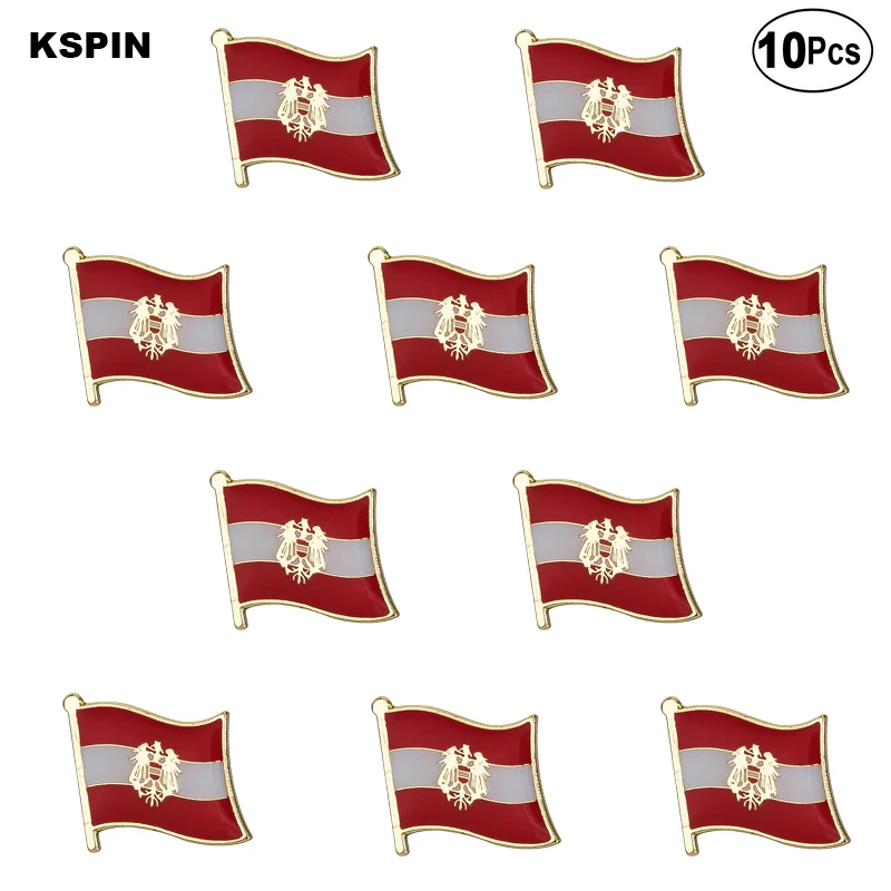

Austria Flag Lapel Pin Flag badge Brooch Pins Badges 10Pcs a Lot