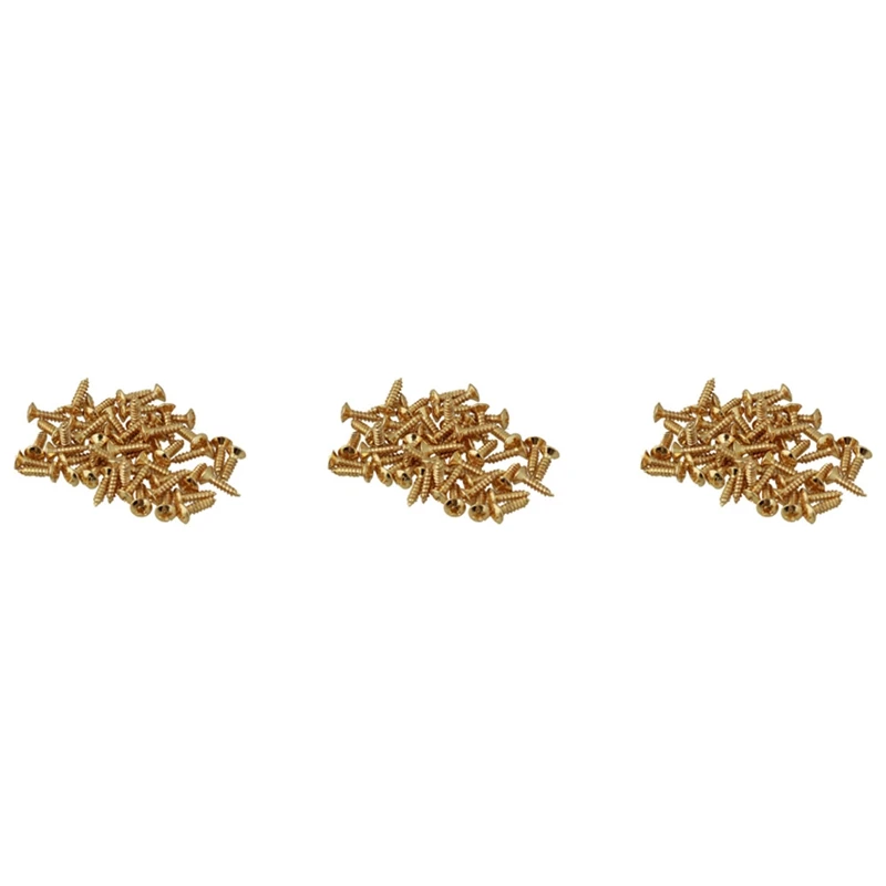 

150X Guitar Bass Screws Parts For Scratchplates Pickguard, Gold