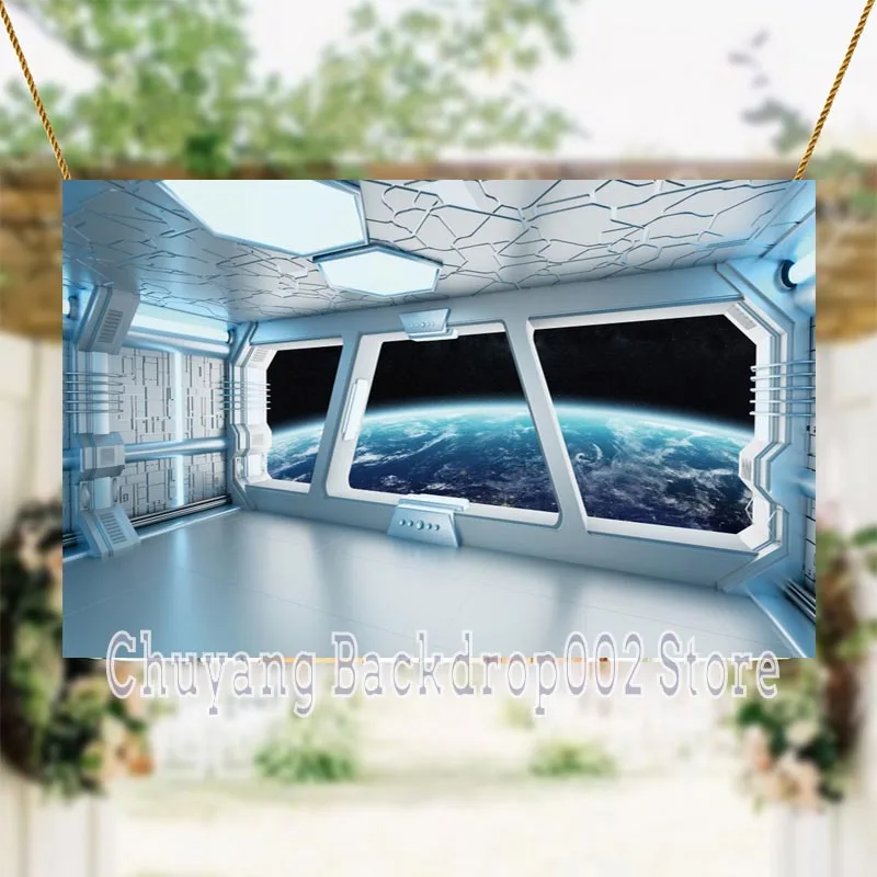 

Disney Space Ship Interior Backdrop Futuristic Science Fiction Photo Background Spacecraft Booths Studio Props Decoration Banner