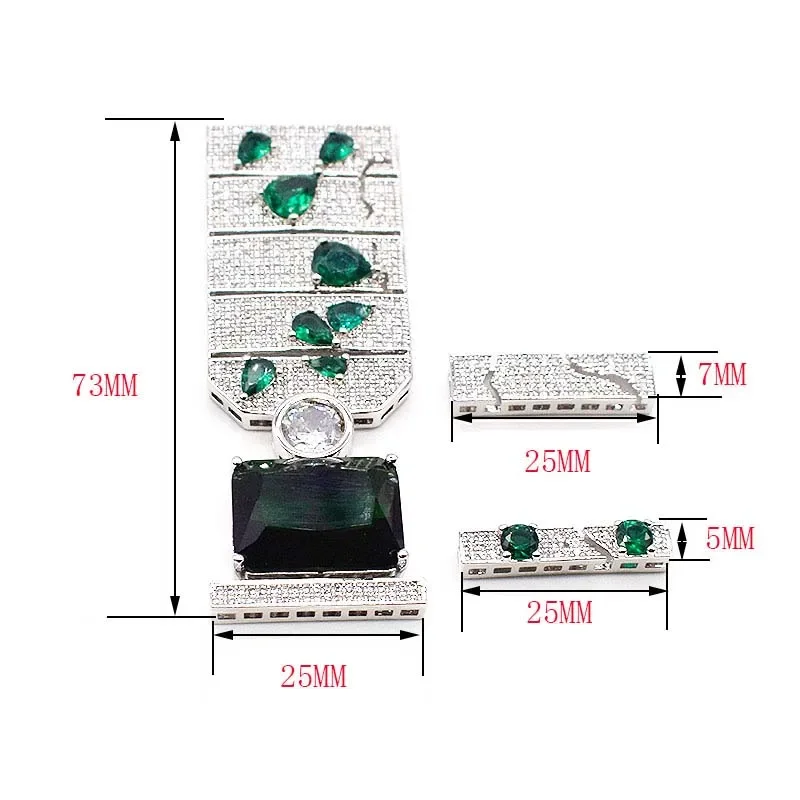 Соединитель с кубическим цирконом Micro Pave 73X25 мм для DIY