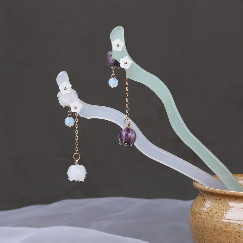 

Simple Elegant Hairpin Ancient Style Hairpin Tassels Step-shaking Hairpin Cheongsam Tea Clothes Accessories Hanfu Headdress