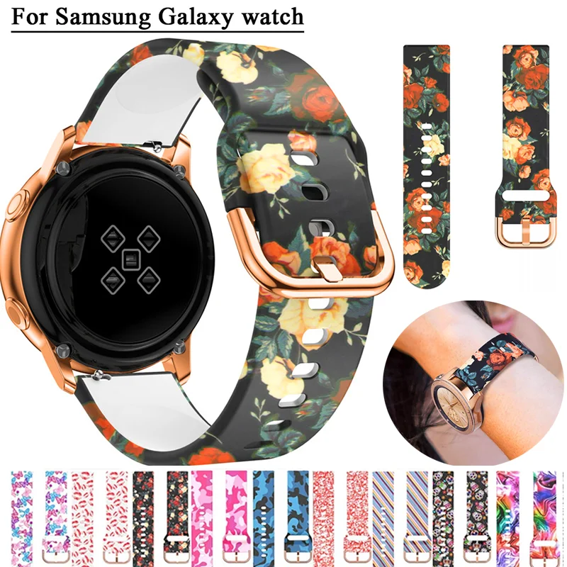 

22/20mm Band for Samsung Galaxy Watch 4 Floral 42mm 46mm/GearS3/Active 2 40/44mm women Bracelet for Huawei GT 2-2e-pro strap