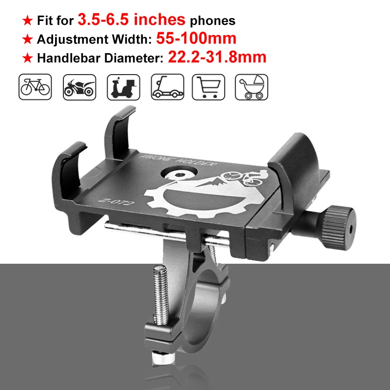 

Phones Handlebar Bracket Ultra-light Durable Bicycle Phone Holder Aluminum Alloy 360 Degree Rotation Bike Phone Racks Universal