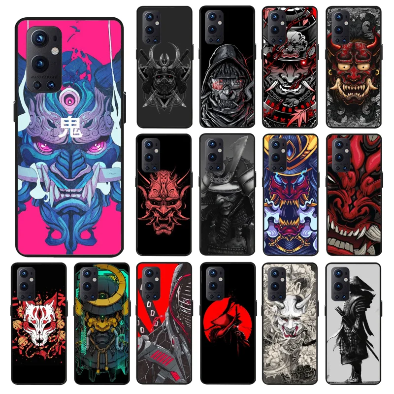

Japanese Samurai Oni Mask Phone Case for OnePlus 10 Pro 10T 7T Pro 8 8Pro 8T 9 Pro 9R 9RT Nord2 OnePlus N100 N10 N200 Nord CE
