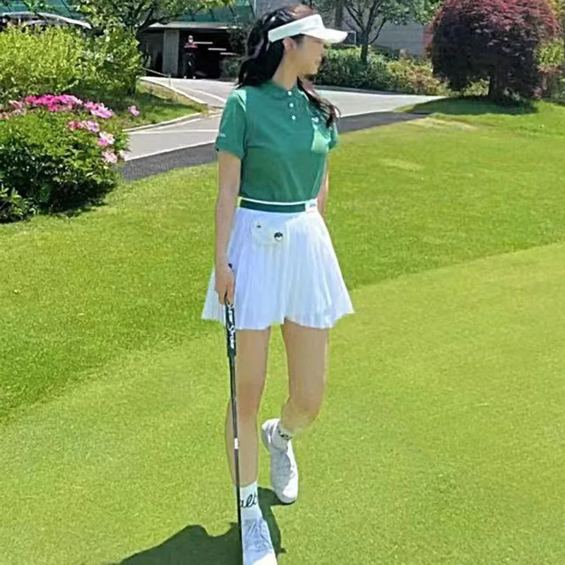 Golf Apparel Casual Pleated Skirt Slim Fit High Waist Slim Mini Small Waistpack Sports Women's Short Skirt