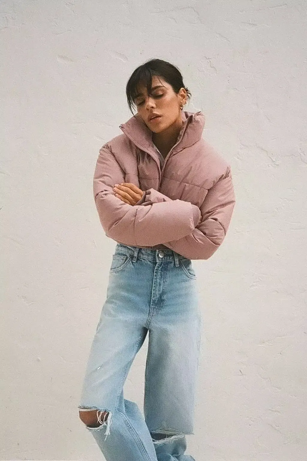 2022 Autumn Women's Parkas Faux Leather Stand-up Collar Women's Padded Jacket