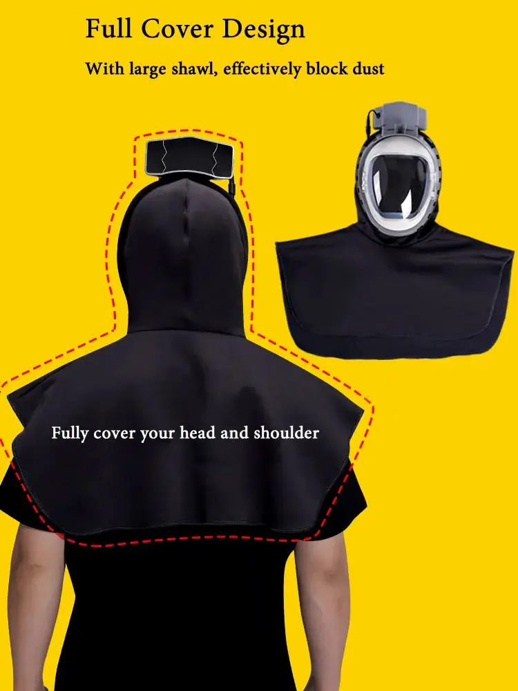 Электрическая Пылезащитная маска с полным покрытием пылезащитный капюшон