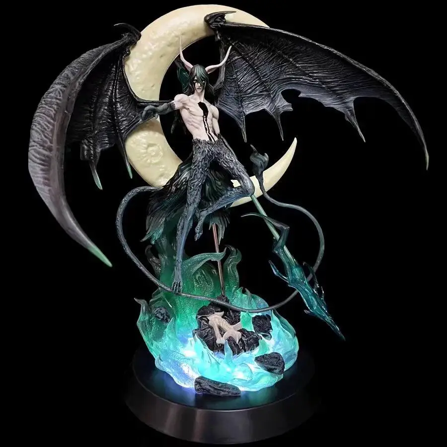 

Large Figure With Light Anime Bleach Ulquiorra Cifer Figurine With Wings Black Pearl Model 40cm Toys Birthday Gift Collection