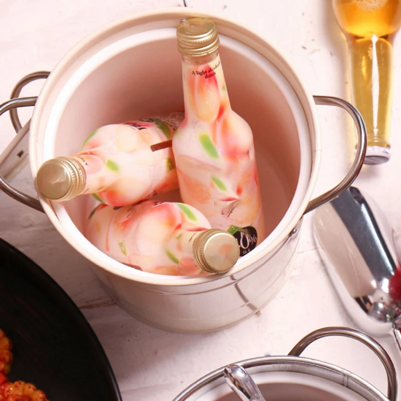 Ведро для льда в стиле диско большая емкость железные светоотражающие ведра