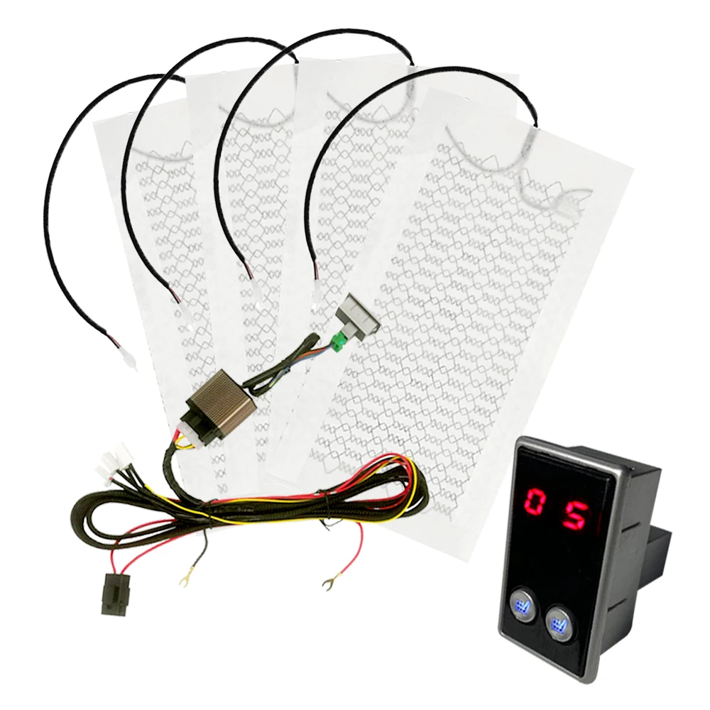 

4 шт., универсальные нагревательные чехлы из углеродного волокна с ЖК-дисплеем