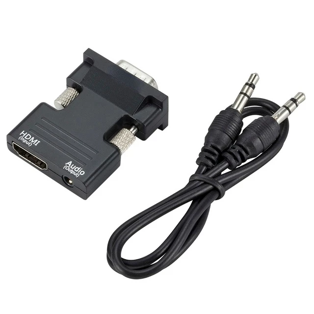

To VGA Converter HDMI Female To VGA Male With 3.5 Audio Output Adapter Digital To Analog HD 1080P For PC Laptop Tablet