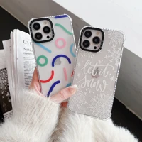 ins snowflake geometry square block lines graffiti phone case for iphone 13 12 11 pro max xr xs max 8 x 7 fashion tpu soft cover