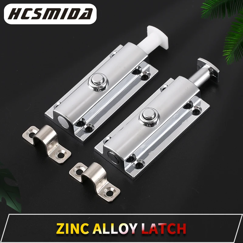 

HCSMIDA 3 Pic Factory Direct Automatic Door Bolts Zinc Alloy Window Button-type Exposed Bolt Power Distribution Box Door Latch