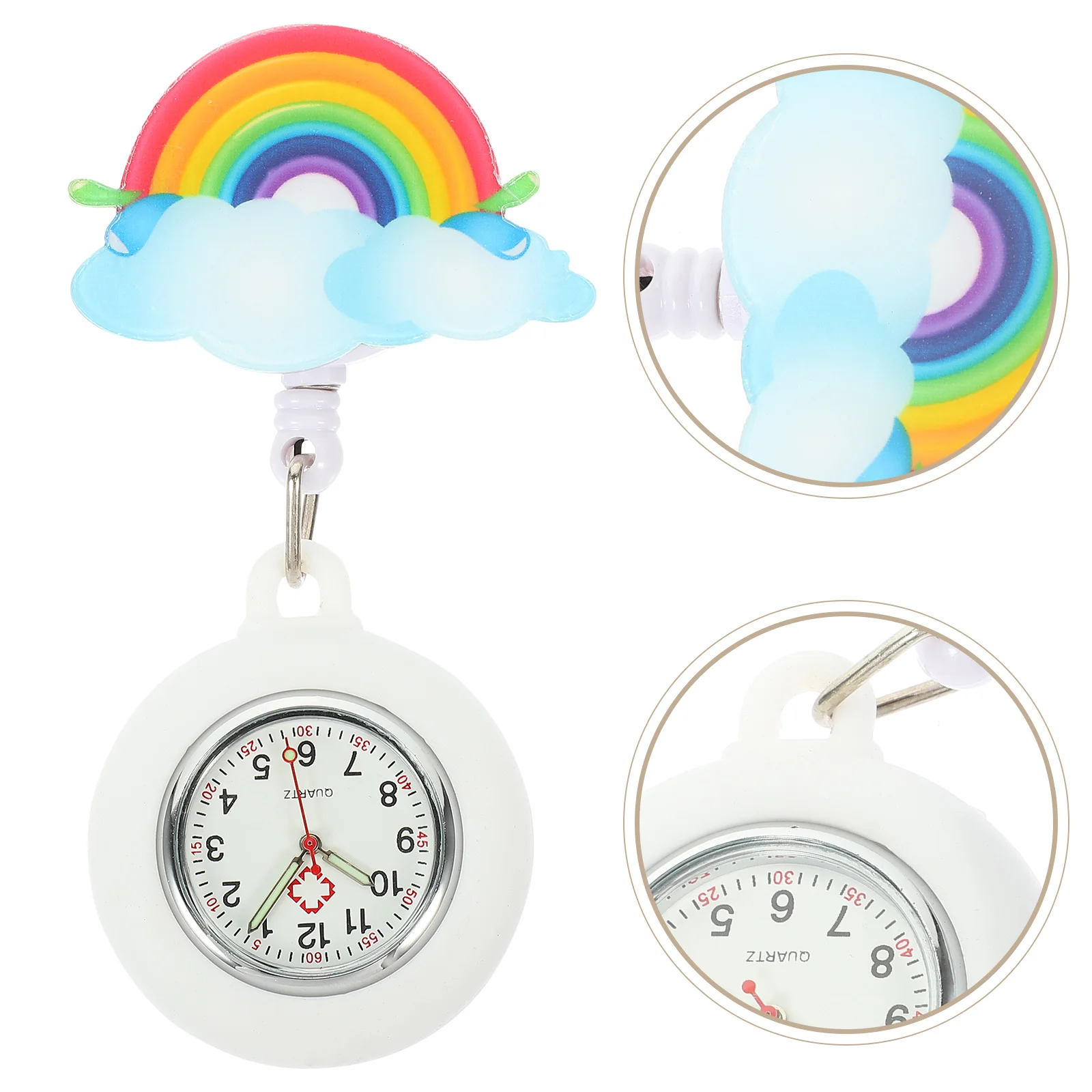 

Nurse Table Adjustable Lanyard Silicone Pocket Watch Nurse Pin Cartoon Pocket Watch Silica Gel Women Watch Child
