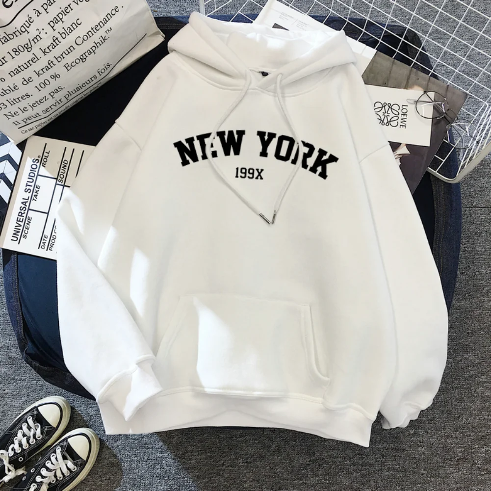 New York Letter Print Hooded Sweatshirt 2023 Multi-color Spring and Summer Men and Women Casual Trend Street Long-sleeved Jacket