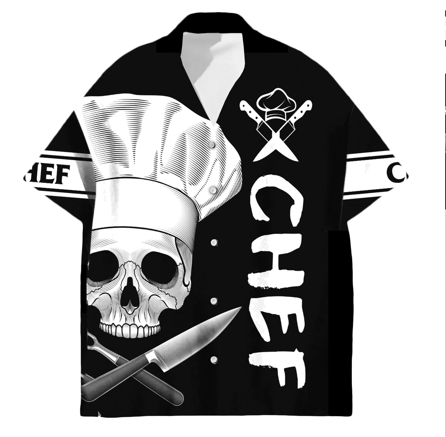 Cosplay Worker Culinary Arts Cooking Master Chef Tattoo 3DPrint Summer Streetwear Retro Casual Hawaiian Shirts Short Sleeves X2