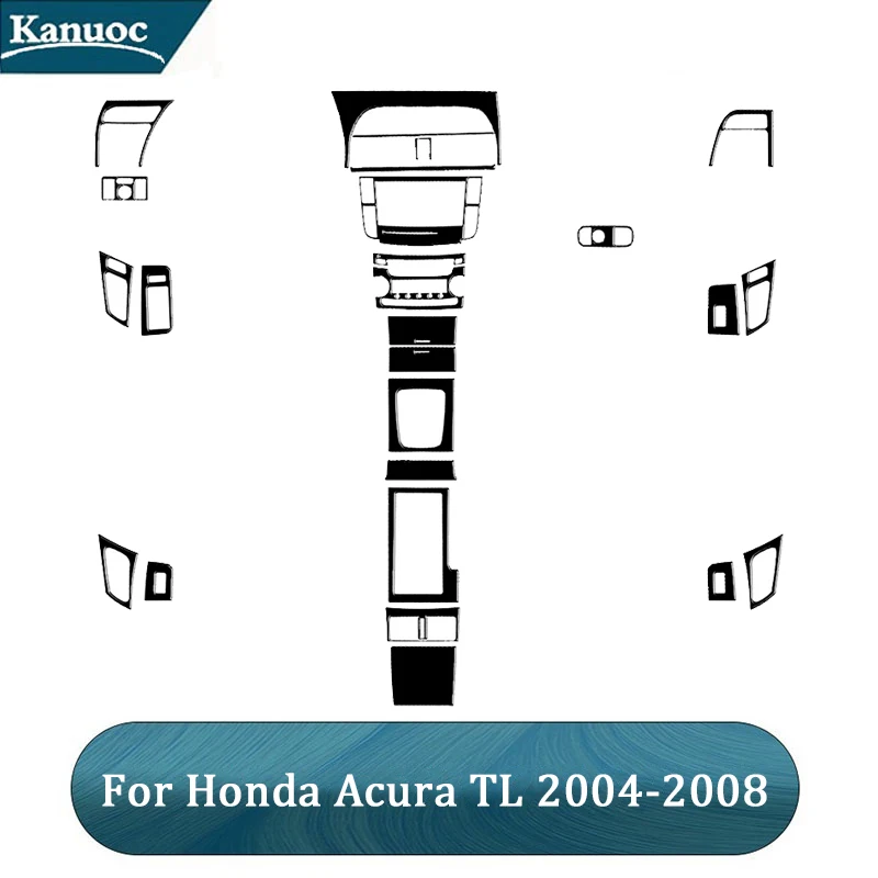 Черные наклейки на фортепиано из АБС-пластика для Honda Acura TL 2004 2005 2006 2007 2008