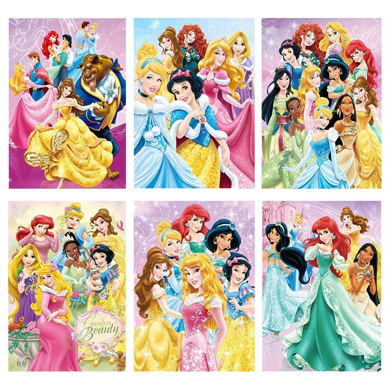 

Disney Cartoon Princesses Group Photo Wall Art Canvas Painting Nordic Posters and Prints Wall Pictures for Living Room Decor