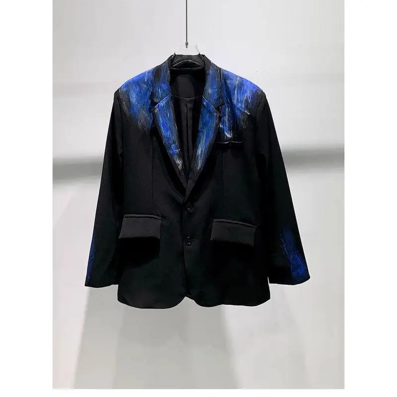 Осень и зима новый черный мужской продвинутый дизайн граффити корейский