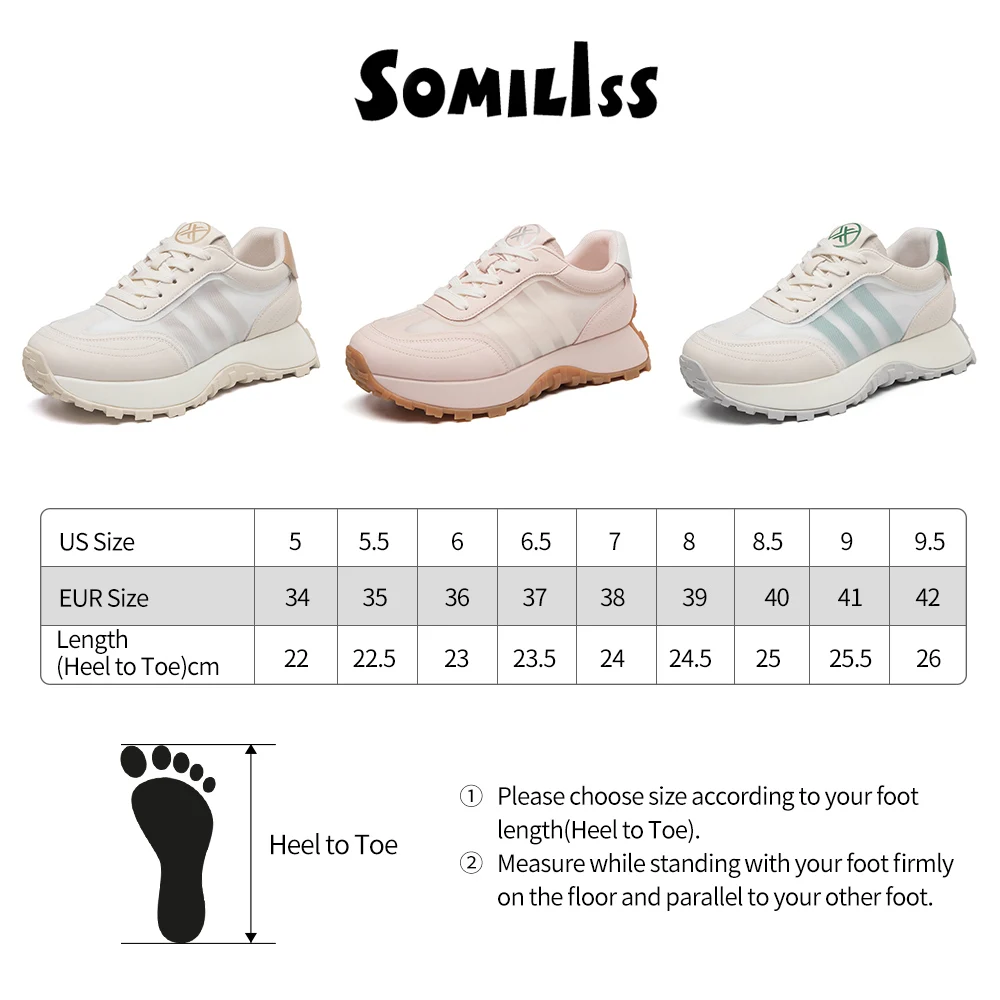 SOMILISS Women Platform Casual Sneakers Genuine Leather Tulle Patchwork Designer Round Toe Lace Up Spring Summer Ladies Shoes