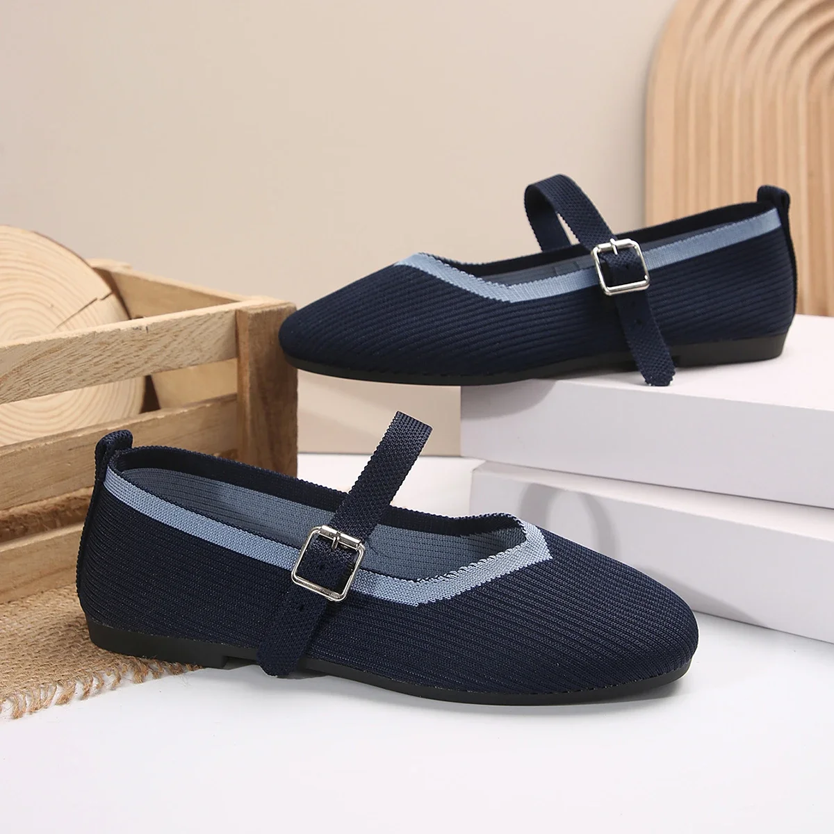 Fashion Women's Flats Ballet Casual Shoes Low Heel Barefoot Elegant Woman Sneakers Socofy Comfortable Pointed Toe on Offer