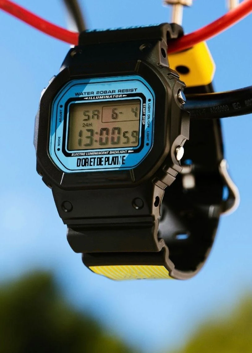 

Original shock watch Sports Digital Quartz Men's Watch Square slim LED dial Limited Edition Full World Time Oak Series